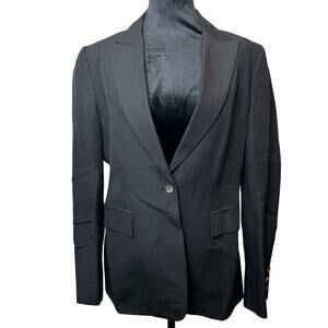 Calvin Klein Black Linen Blend Blazer Jacket Size 8 – Workwear Classic